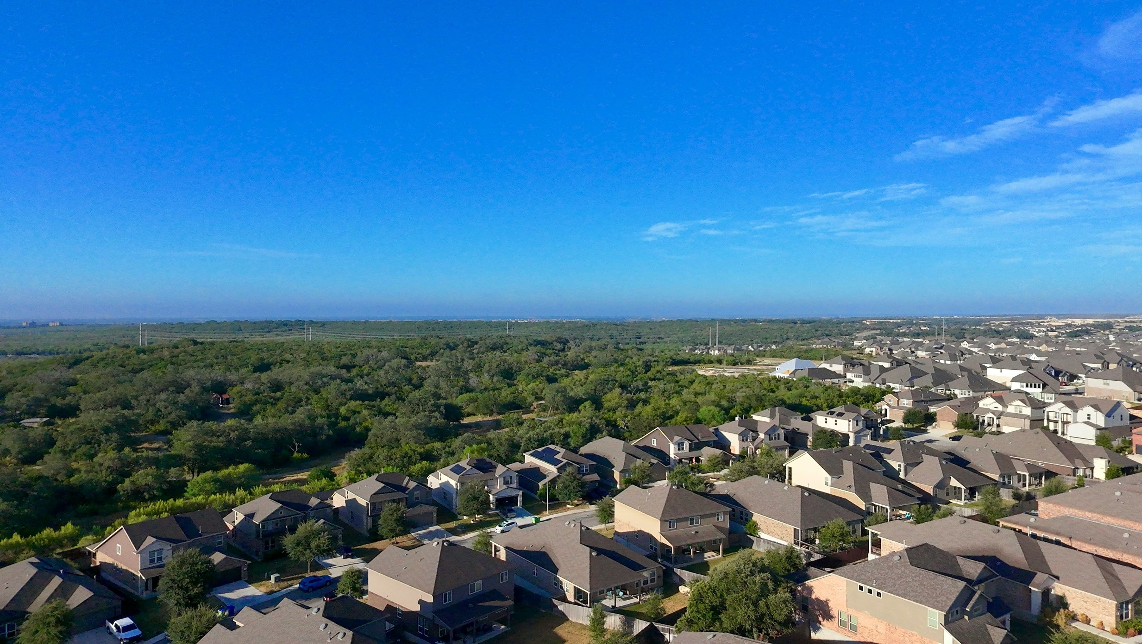 Residential rooftops in Euless Texas