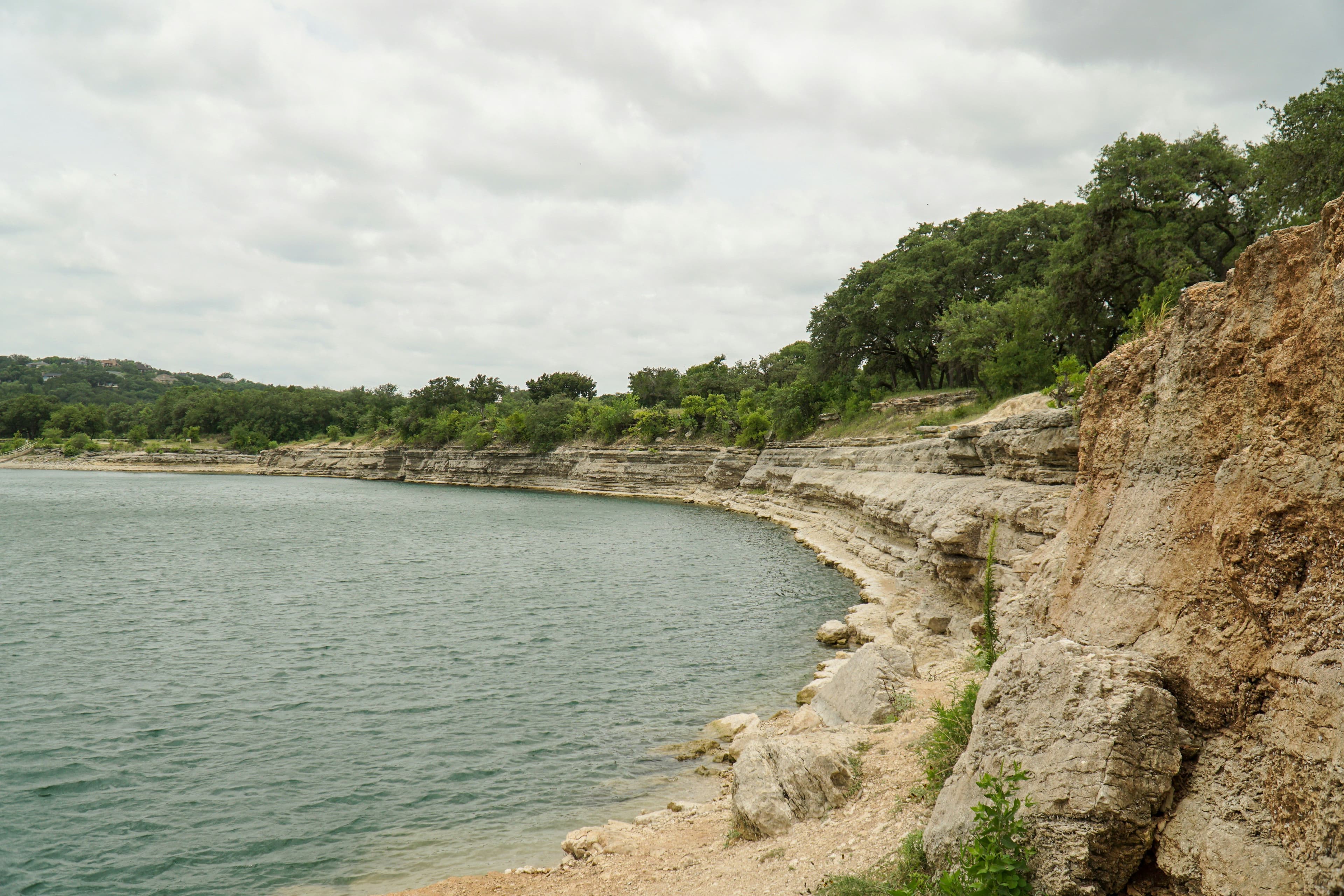Lake Lewisville on a cloudy day