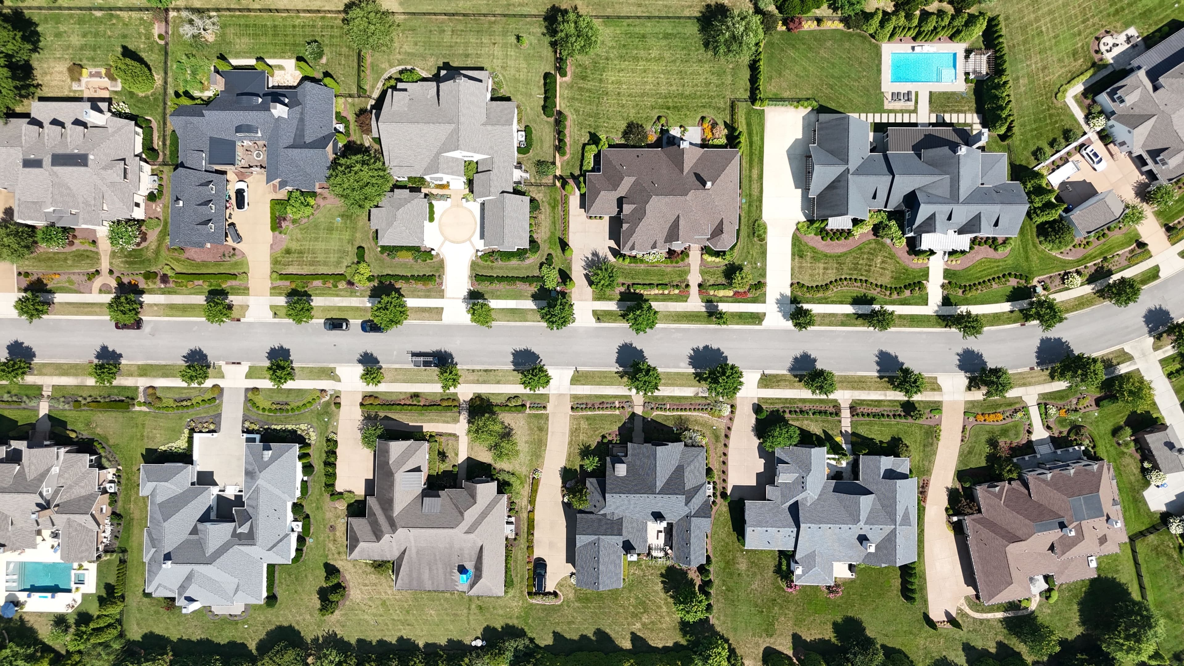 Hurst Texas neighborhood rooftops