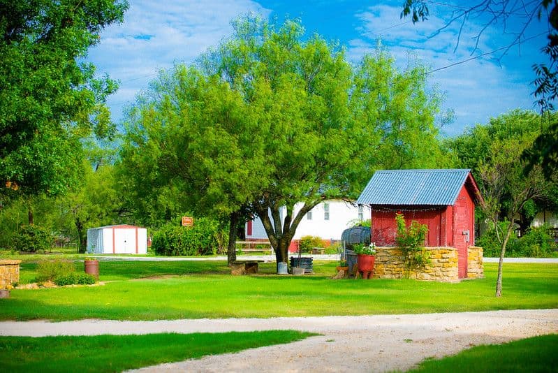 Farm art park in Burleson Texas on a sunny day